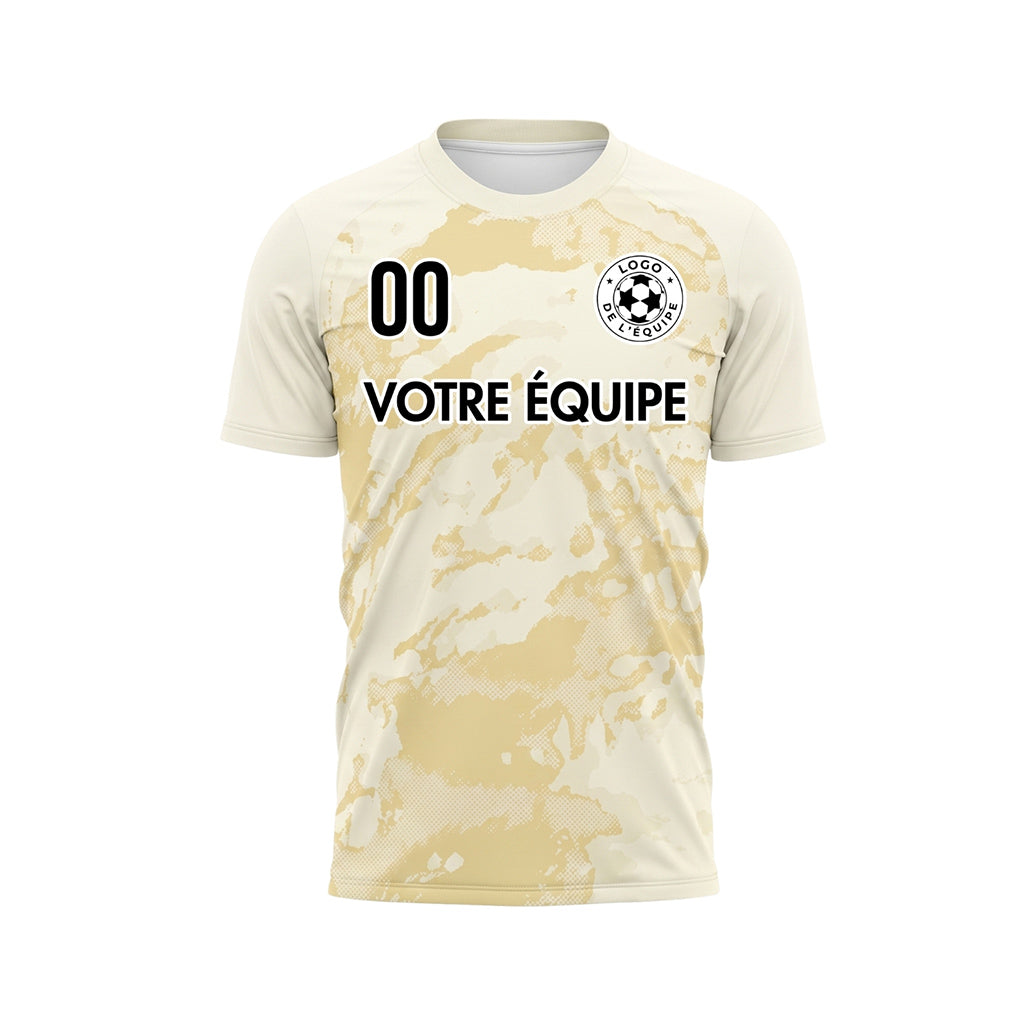 Beige Abstrait Grunge Demi-Teinte Motif Maillot de Football Personnalisé