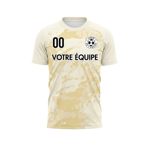 Beige Abstrait Grunge Demi-Teinte Motif Maillot de Football Personnalisé