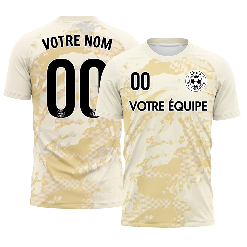 Beige Abstrait Grunge Demi-Teinte Motif Maillot de Football Personnalisé