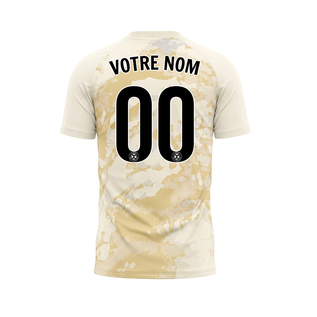 Beige Abstrait Grunge Demi-Teinte Motif Maillot de Football Personnalisé