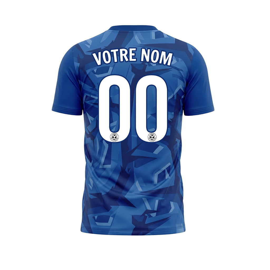 Bleu Abstrait Motif Maillot de Football Personnalisé