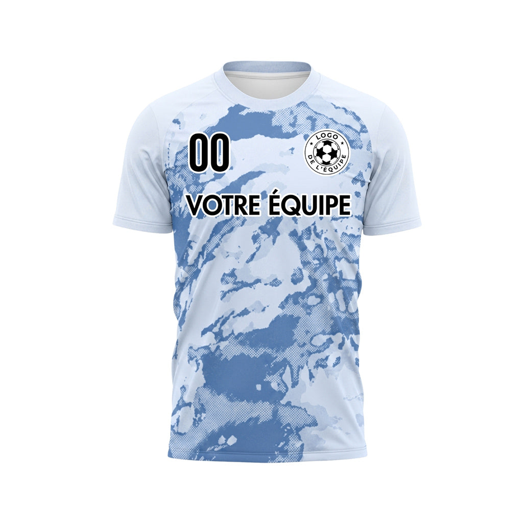 Bleu Abstrait Grunge Demi-Teinte Motif Maillot de Football Personnalisé