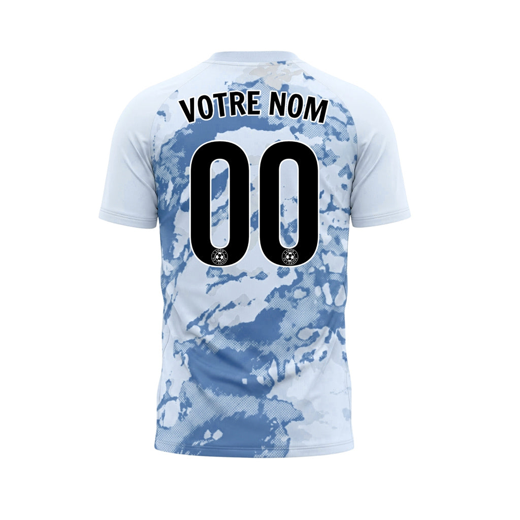 Bleu Abstrait Grunge Demi-Teinte Motif Maillot de Football Personnalisé