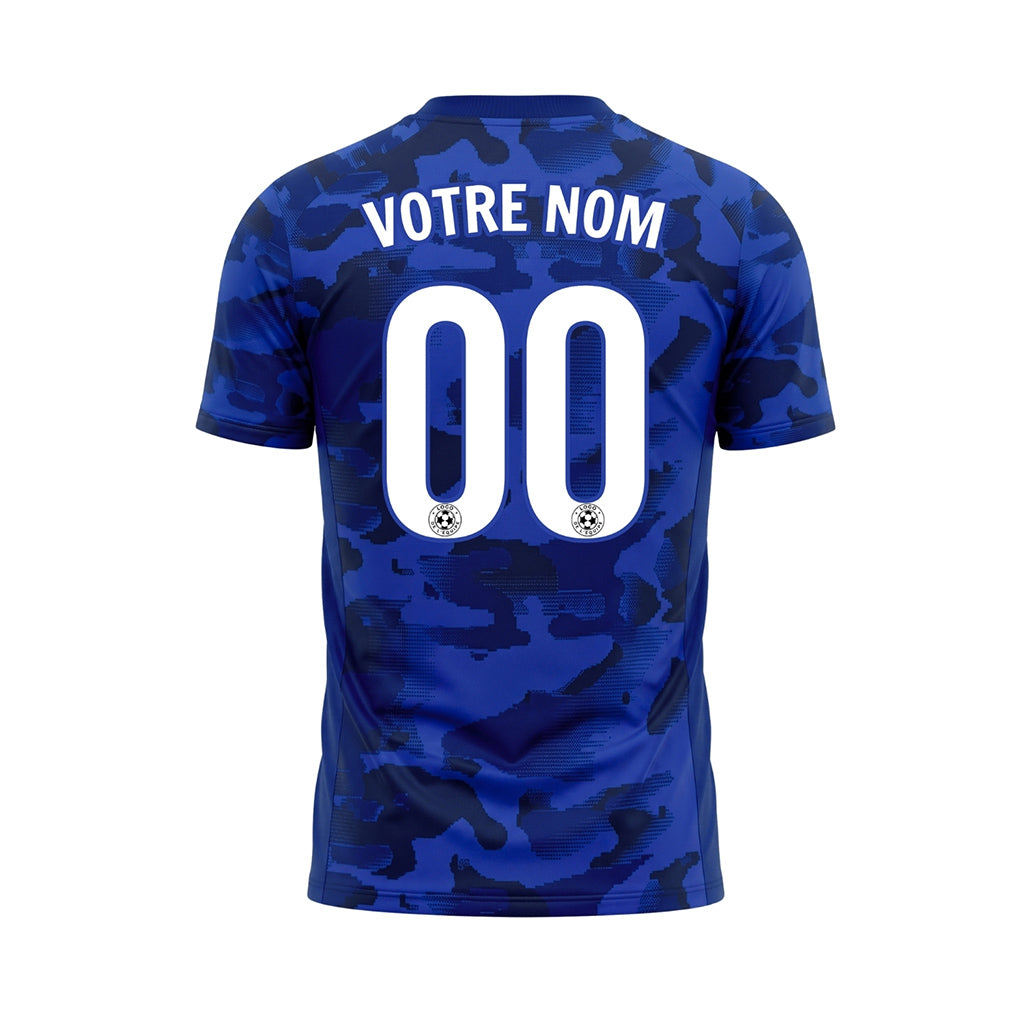 Bleu Camouflage Maillot de Football Personnalisé