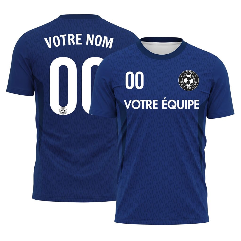 Bleu Diamant Motif Maillot de Football Personnalisé