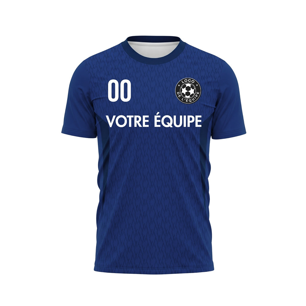 Bleu Diamant Motif Maillot de Football Personnalisé