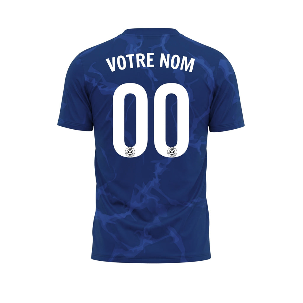 Bleu Marbre Motif Maillot de Football Personnalisé