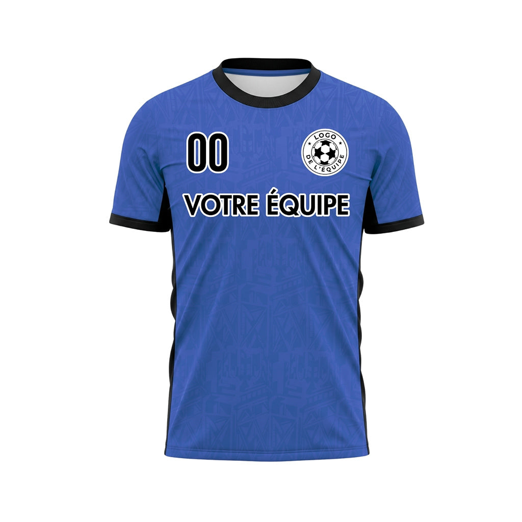 Bleu Noir Subtil Géométrique Graphique Motif Maillot de Football Personnalisé