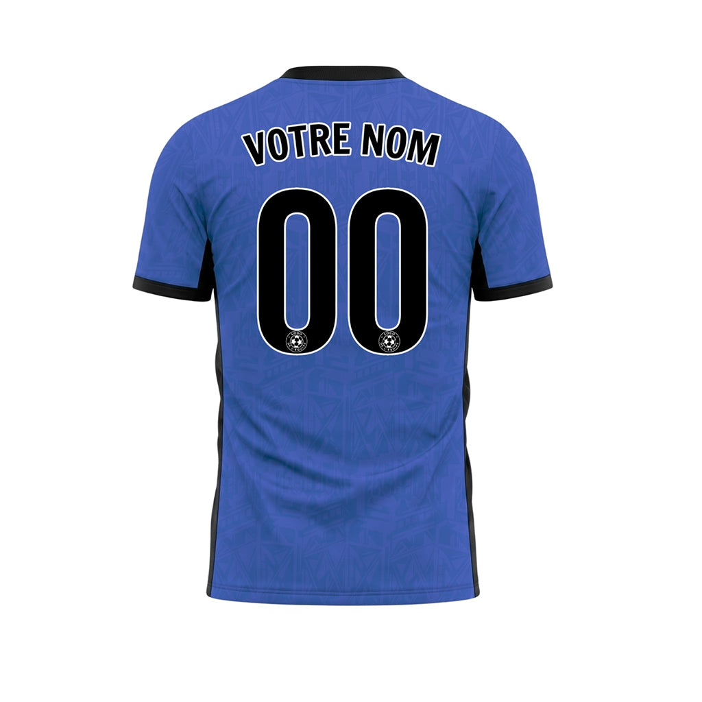 Bleu Noir Subtil Géométrique Graphique Motif Maillot de Football Personnalisé
