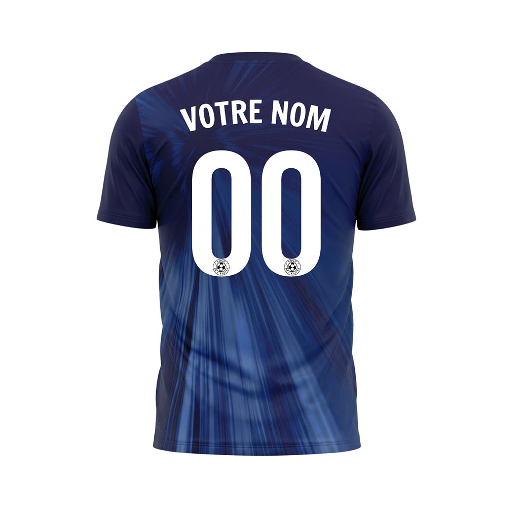 Bleu Rayons Effet Maillot de Foot Personnalisé
