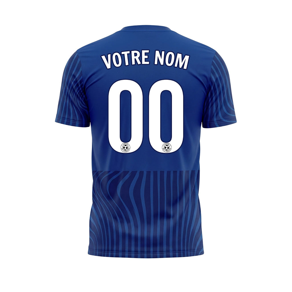 Bleu Vagues Rayures Maillot de Football Personnalisé