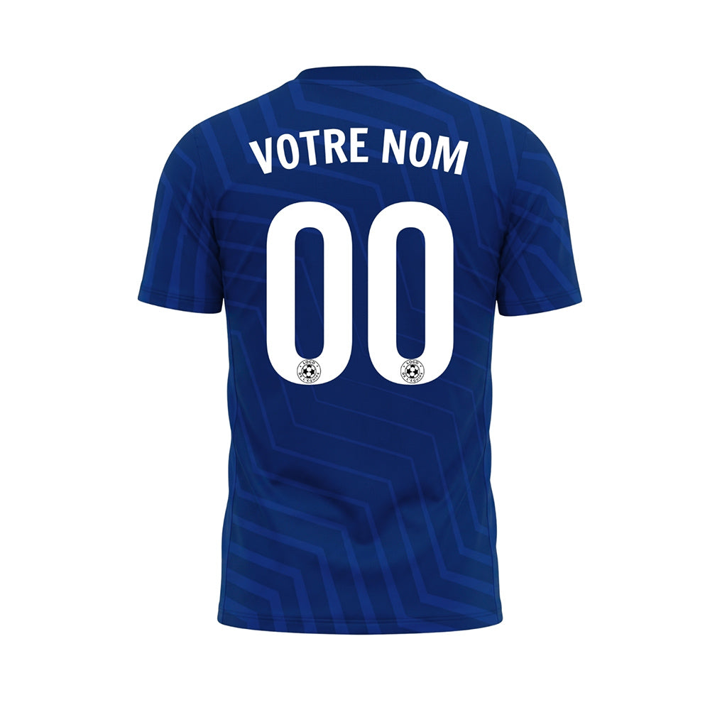 Bleu Zigzag Motif (2) Maillot de Football Personnalisé