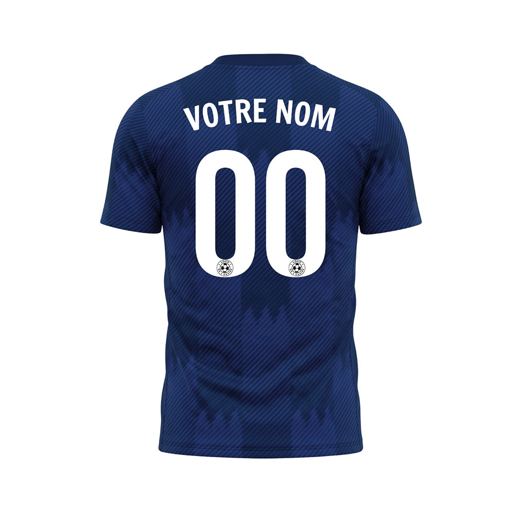 Bleu Zigzag Motif Maillot de Football Personnalisé