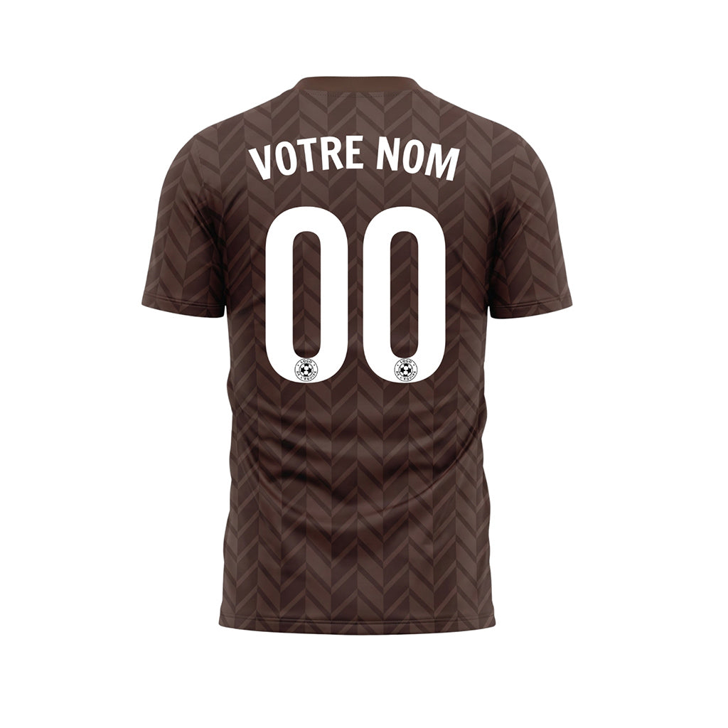 Marron Marron Foncé À Chevrons Motif Maillot de Football Personnalisé