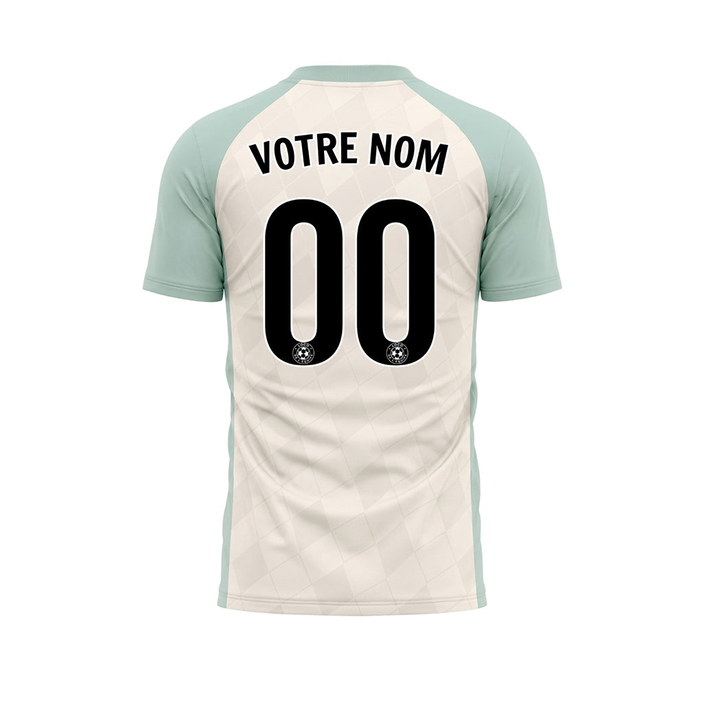 Crème Menthe Clair Motif Losange Raglan Maillot de Football Personnalisé