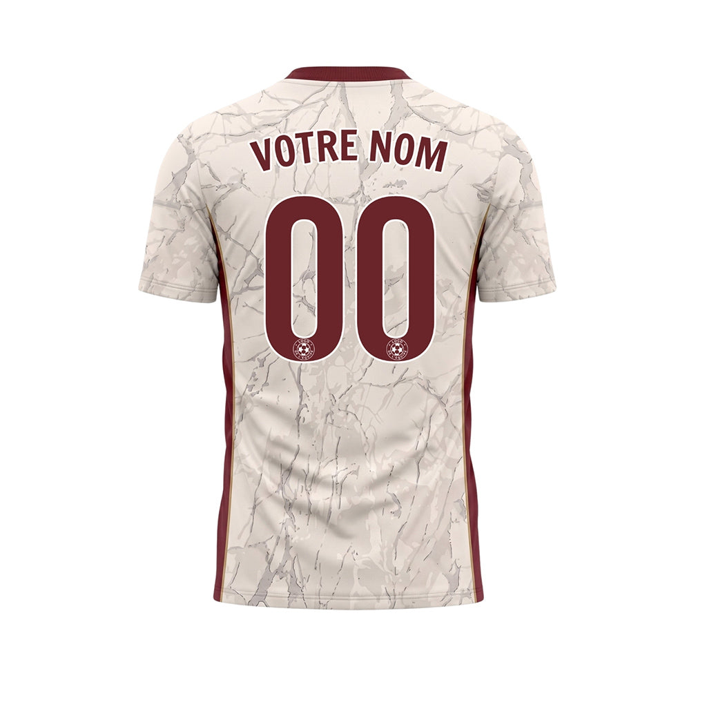 Crème Bordeaux Rouge Marbre Texture Maillot de Foot Personnalisé