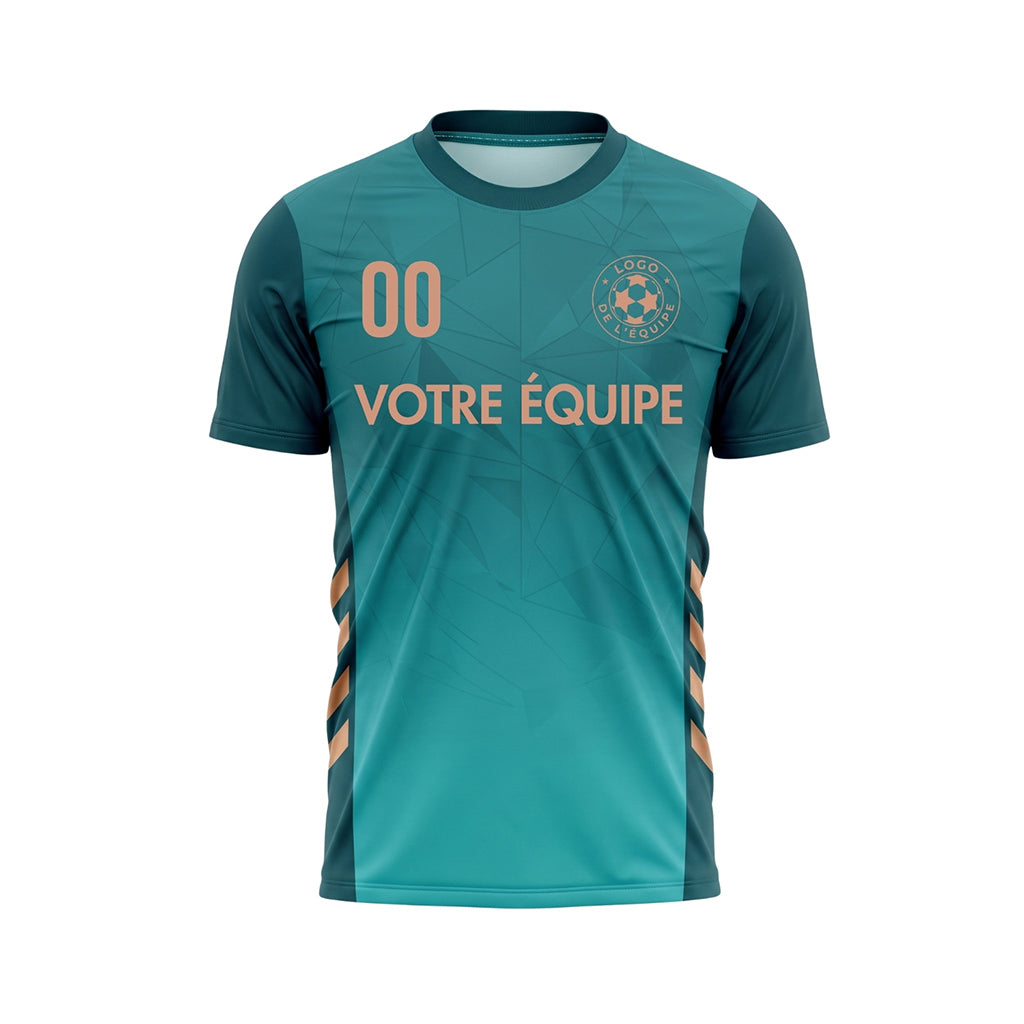 Bleu Foncé Géométrique Motif Maillot de Football Personnalisé