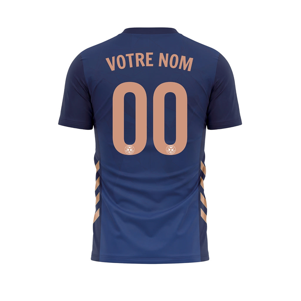 Bleu Foncé Géométrique Motif (2) Maillot de Football Personnalisé