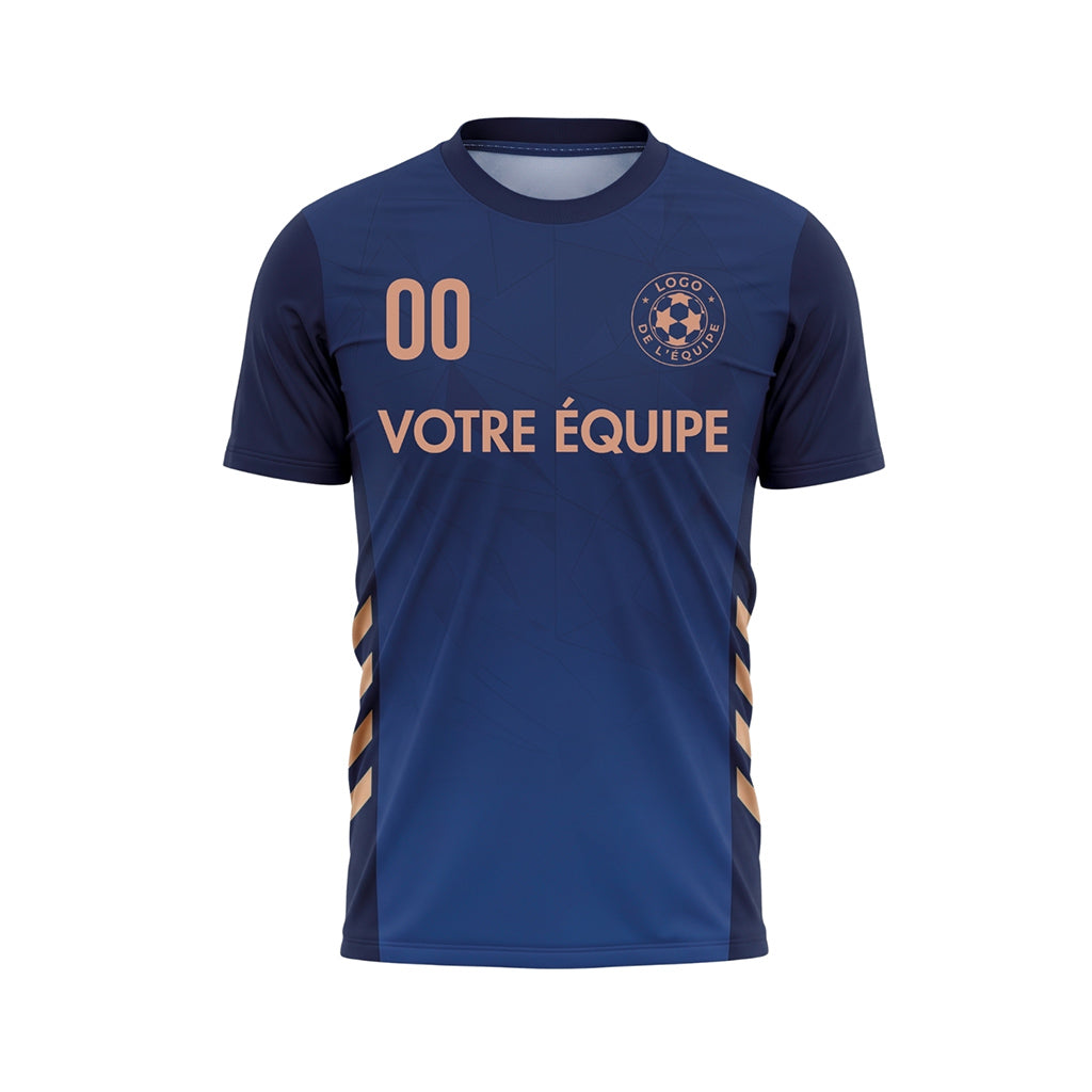 Bleu Foncé Géométrique Motif (2) Maillot de Football Personnalisé