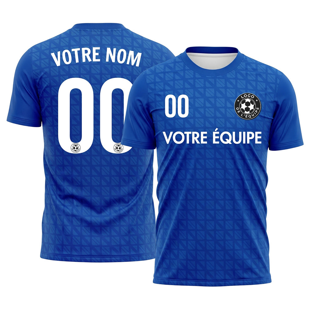 Bleu Foncé Géométrique Motif (3) Maillot de Football Personnalisé