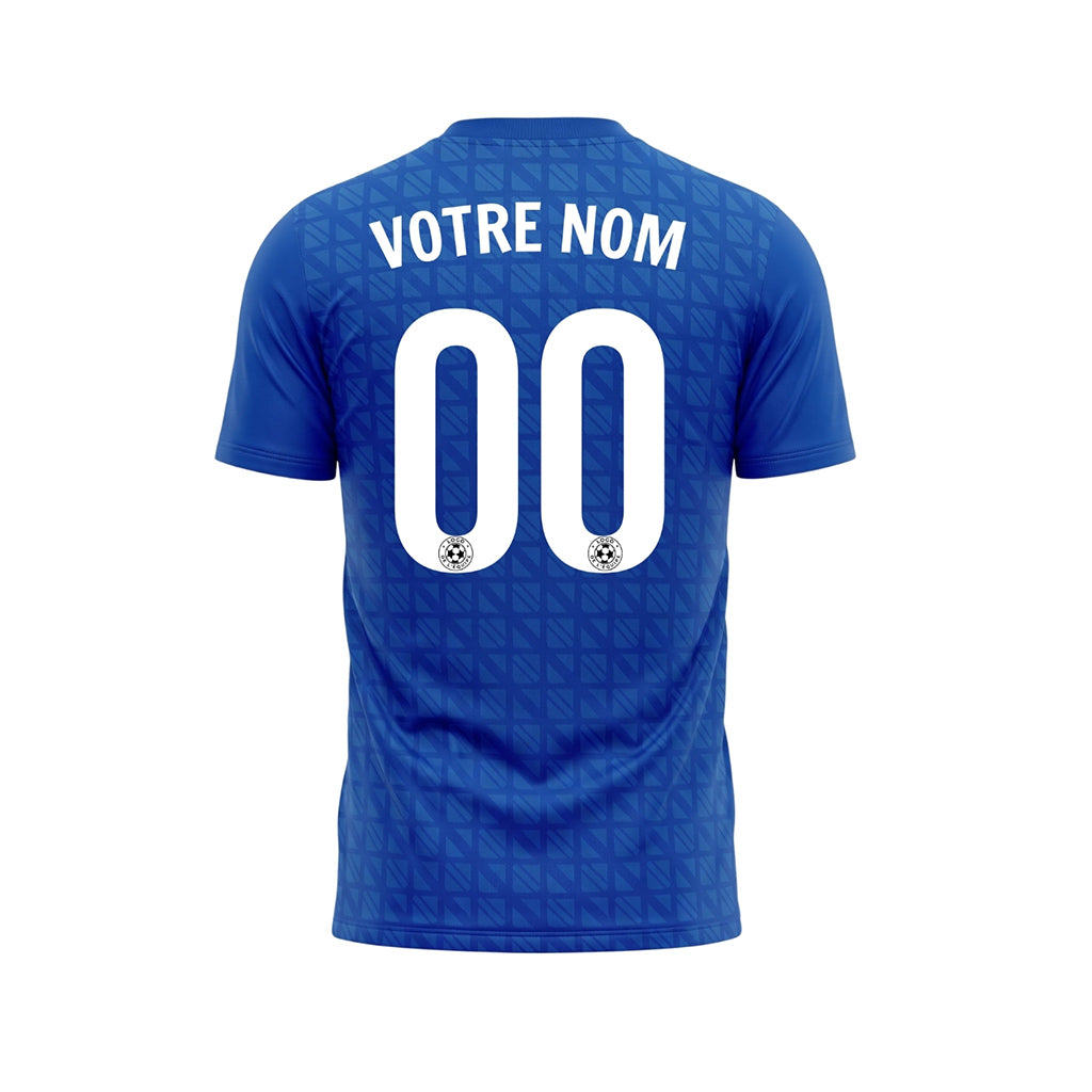 Bleu Foncé Géométrique Motif (3) Maillot de Football Personnalisé