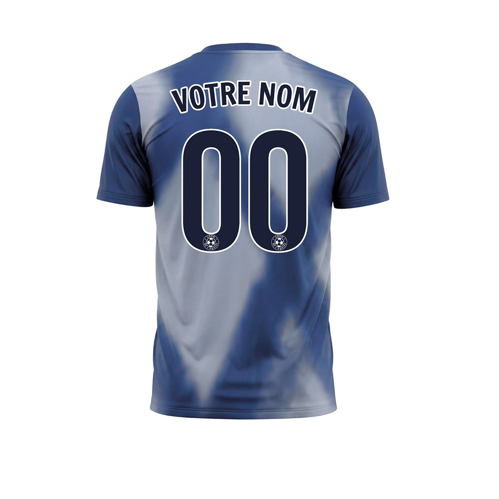 Bleu Foncé Tie Dye Motif Losange Maillot de Football Personnalisé