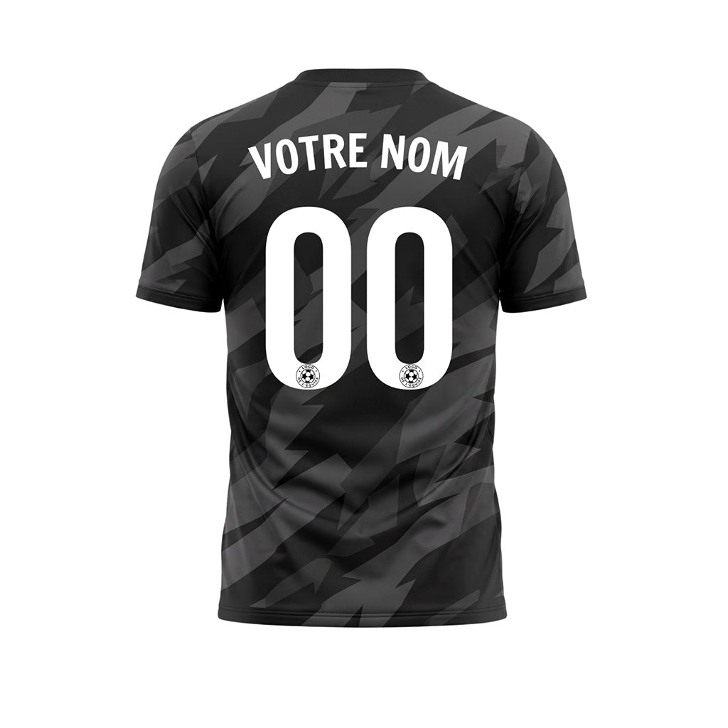 Gris Foncé Géométrique Motif Camouflage Maillot de Football Personnalisé
