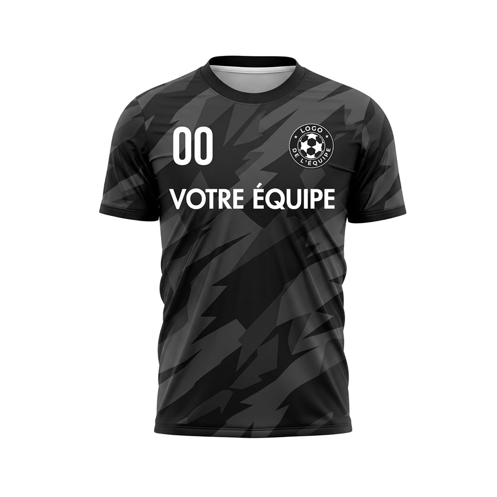 Gris Foncé Géométrique Motif Camouflage Maillot de Football Personnalisé