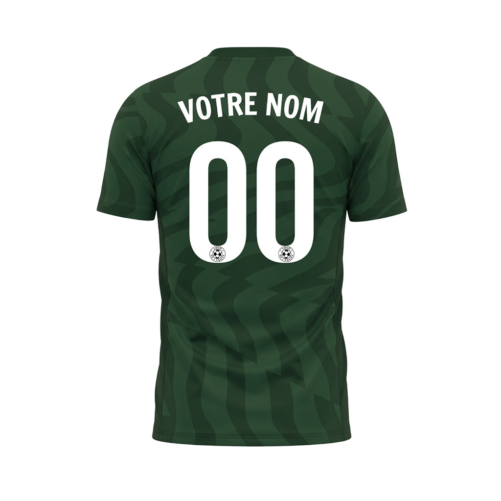 Vert Foncé Abstrait Vagues Motif Maillot de Football Personnalisé
