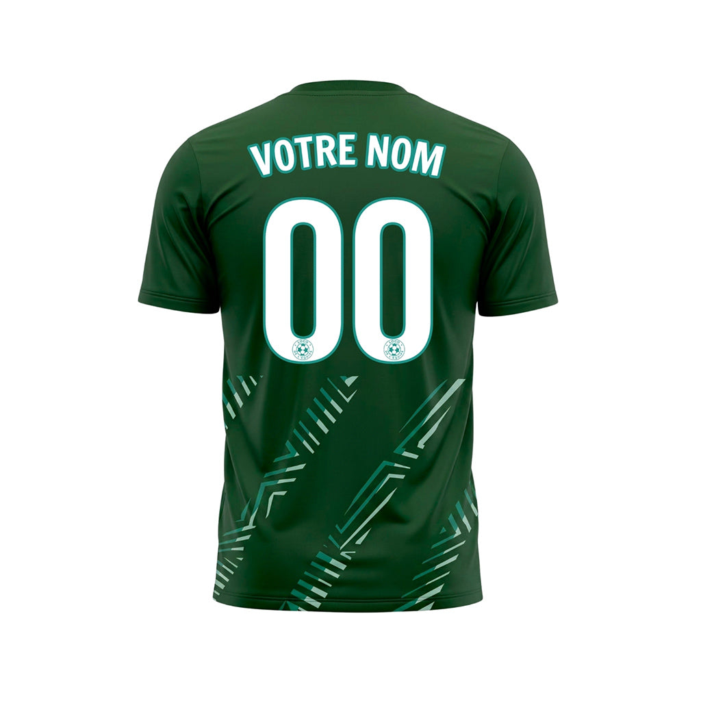 Vert Foncé Diagonales Rayures Maillot de Football Personnalisé