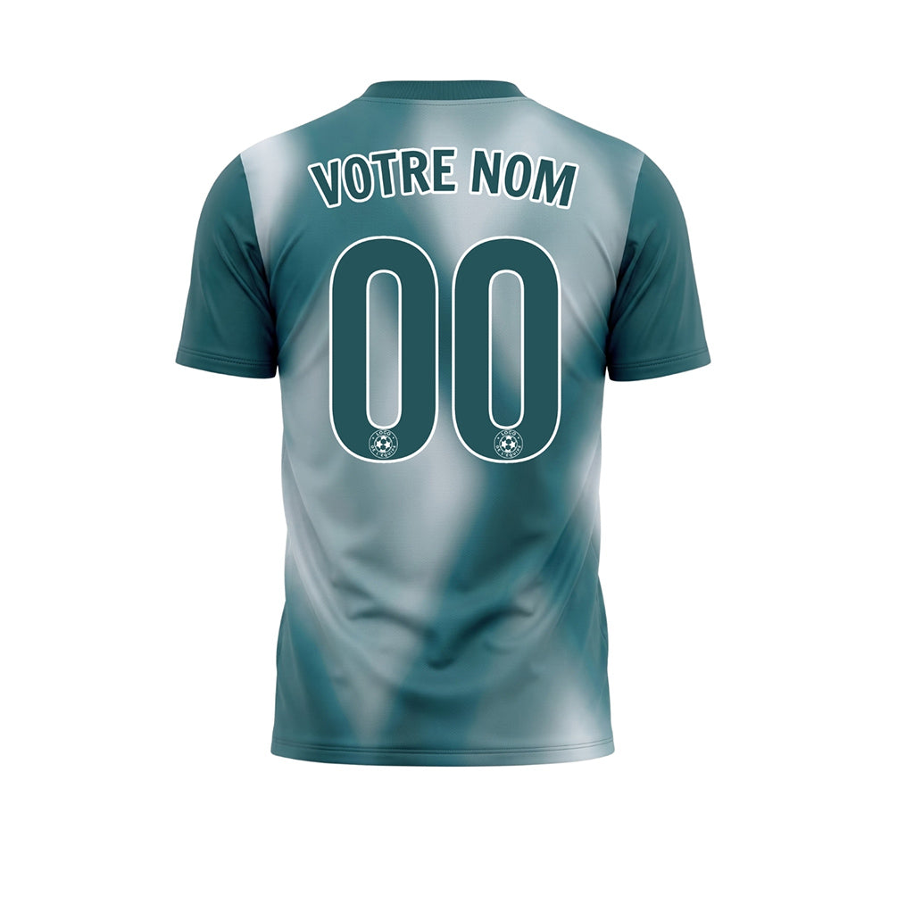 Bleu Sarcelle Foncé Tie Dye Motif Losange Maillot de Football Personnalisé