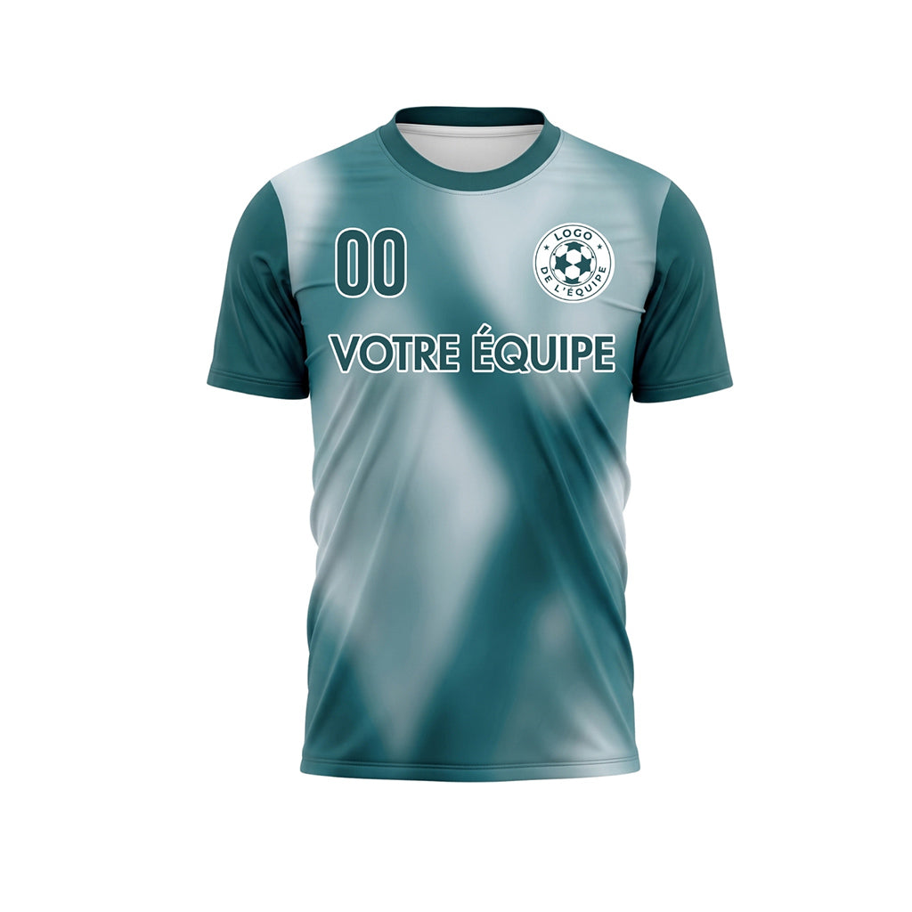Bleu Sarcelle Foncé Tie Dye Motif Losange Maillot de Football Personnalisé
