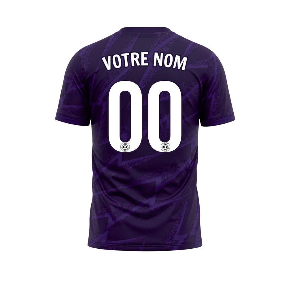 Violet Foncé Éclair Motif Maillot de Football Personnalisé