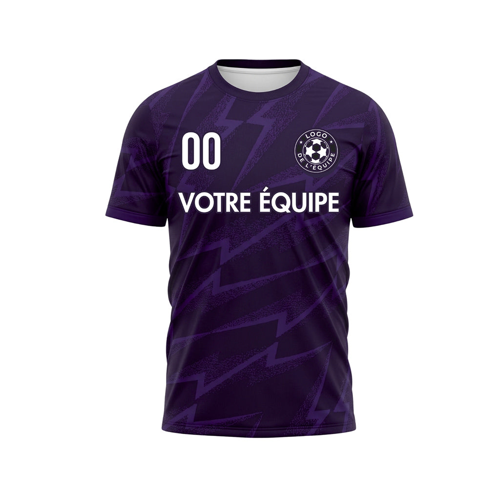 Violet Foncé Éclair Motif Maillot de Football Personnalisé