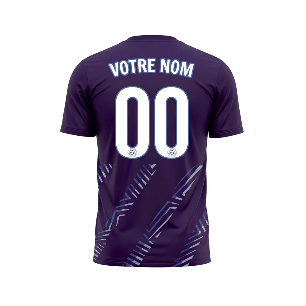 Violet Foncé Diagonales Rayures Maillot de Football Personnalisé