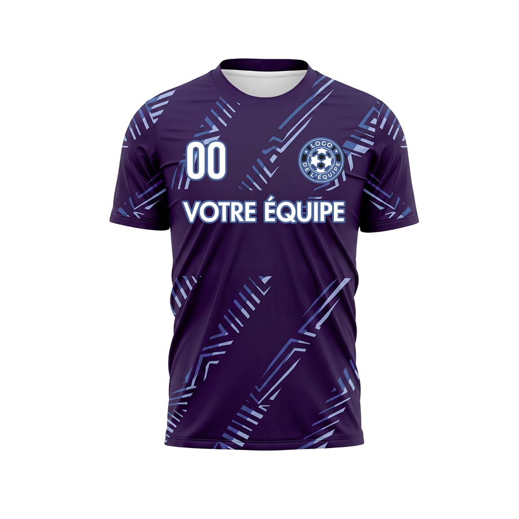 Violet Foncé Diagonales Rayures Maillot de Football Personnalisé
