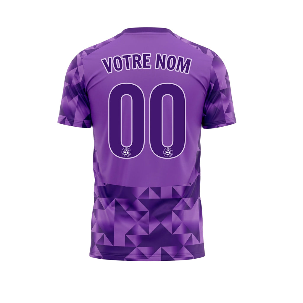 Violet Foncé Géométrique Motif Diamant Maillot de Football Personnalisé