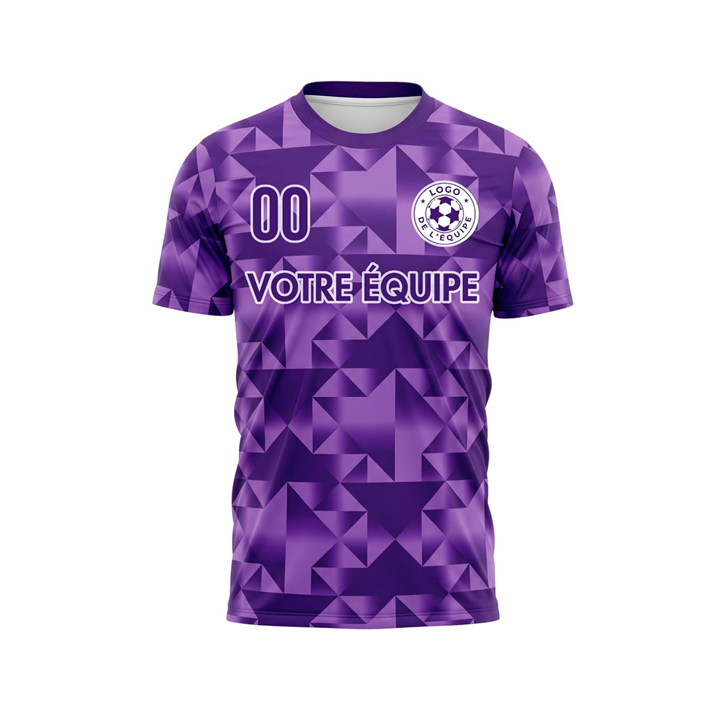 Violet Foncé Géométrique Motif Diamant Maillot de Football Personnalisé