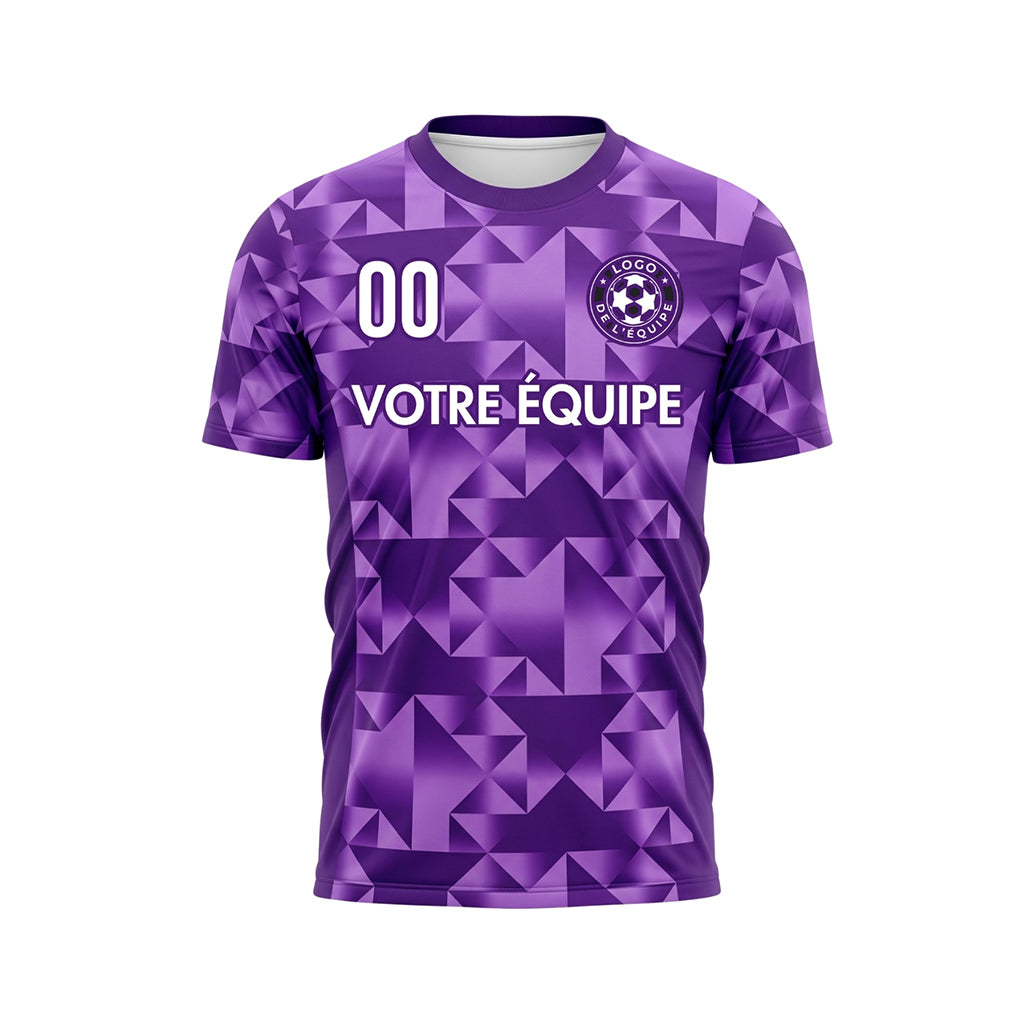 Violet Foncé Géométrique Motif Diamant (2) Maillot de Football Personnalisé