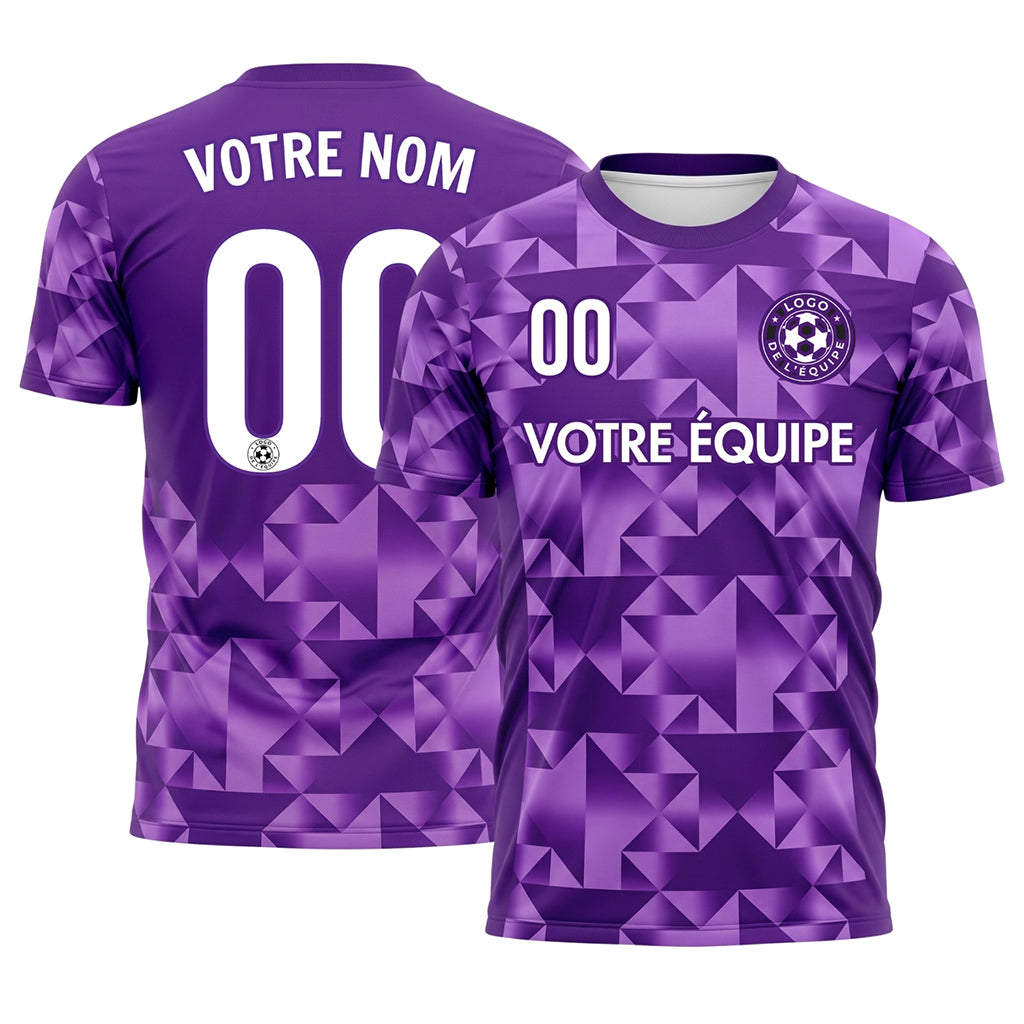 Violet Foncé Géométrique Motif Diamant (2) Maillot de Football Personnalisé