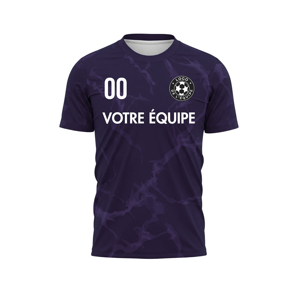 Violet Foncé Marbre Motif Maillot de Football Personnalisé