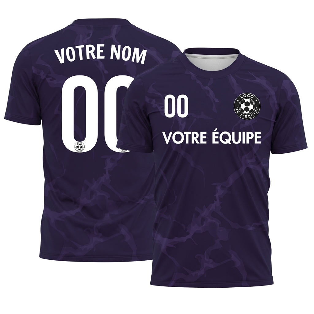 Violet Foncé Marbre Motif Maillot de Football Personnalisé