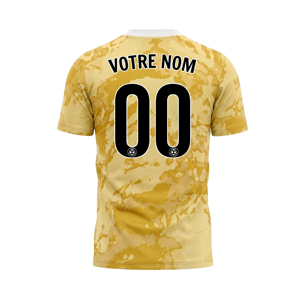 Jaune Abstrait Grunge Demi-Teinte Motif Maillot de Football Personnalisé