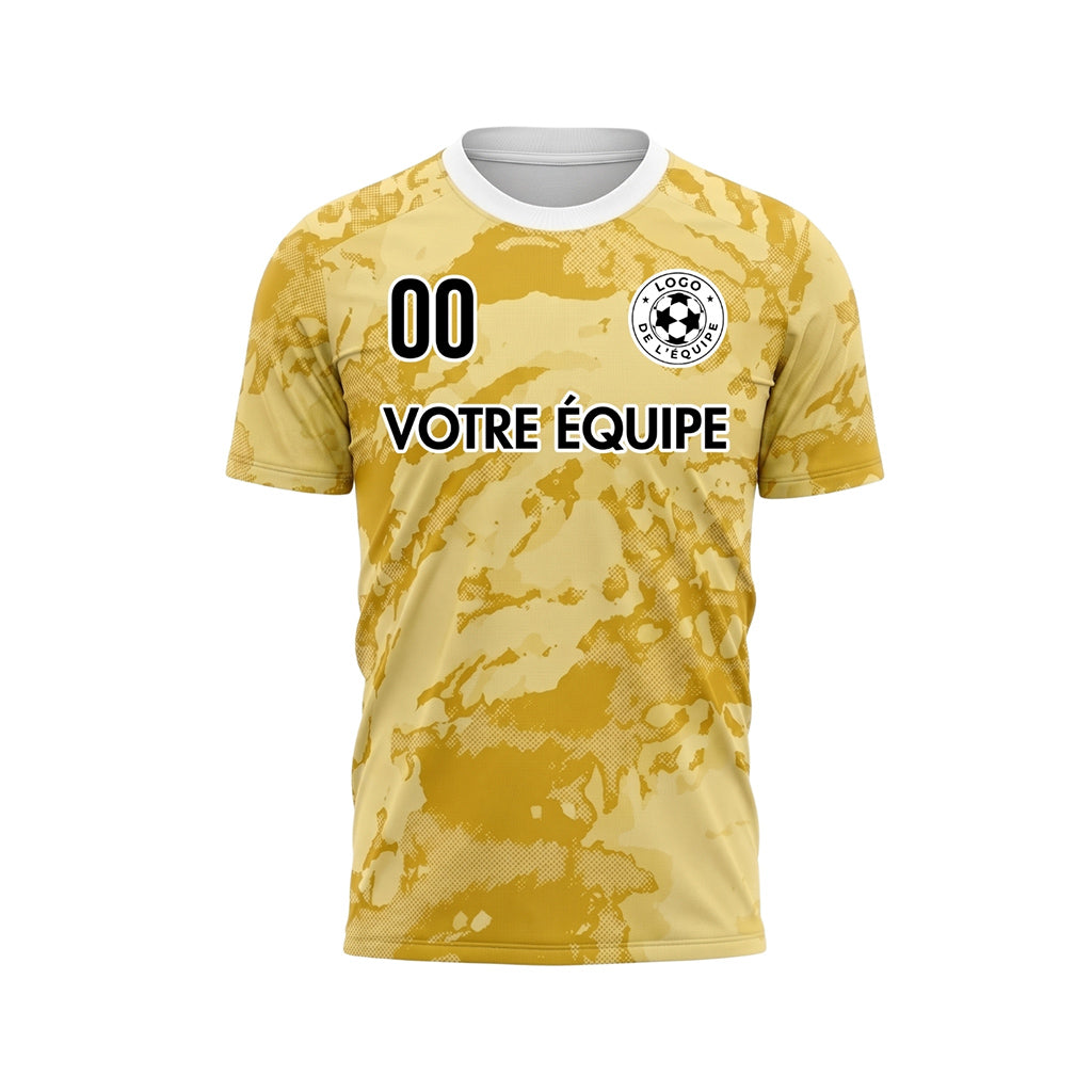 Jaune Abstrait Grunge Demi-Teinte Motif Maillot de Football Personnalisé