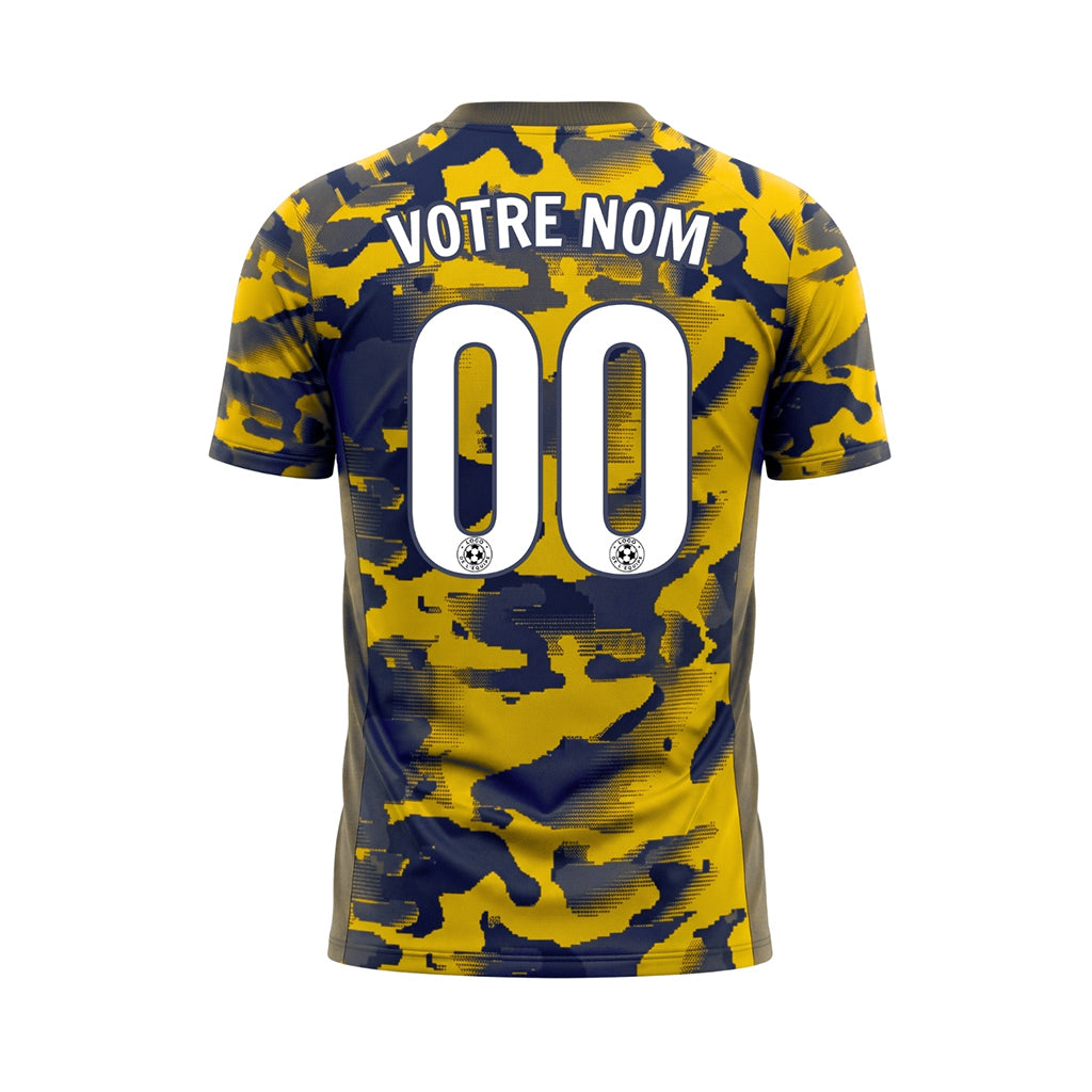 Jaune Camouflage Maillot de Football Personnalisé