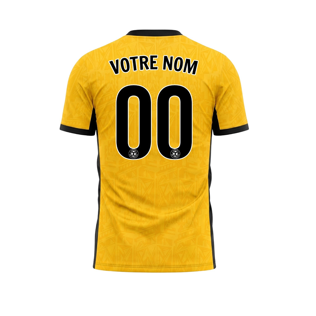 Jaune Noir Subtil Géométrique Graphique Motif Maillot de Football Personnalisé