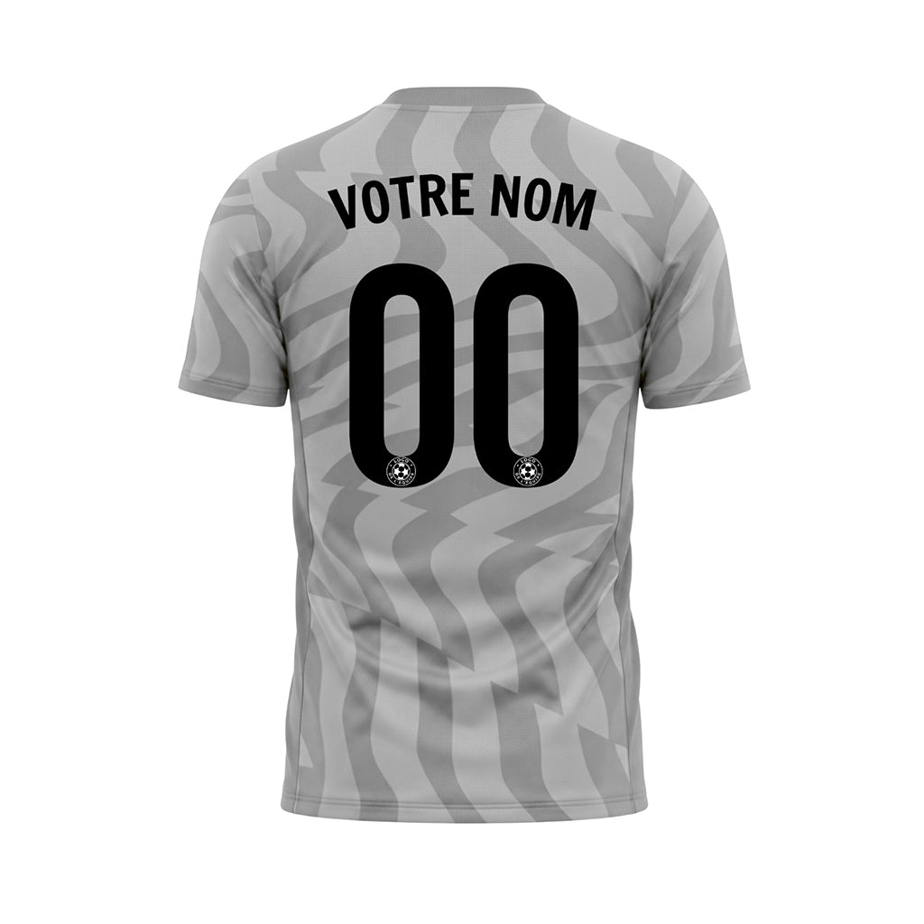 Gris Abstrait Vagues Motif Maillot de Football Personnalisé