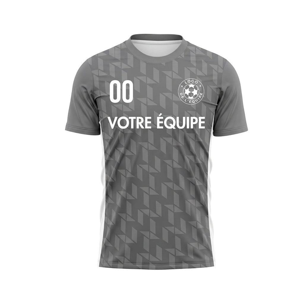 Gris Géométrique Motif Maillot de Football Personnalisé