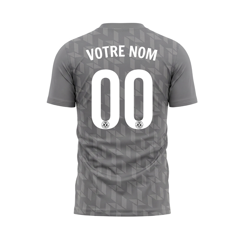 Gris Géométrique Motif Maillot de Football Personnalisé
