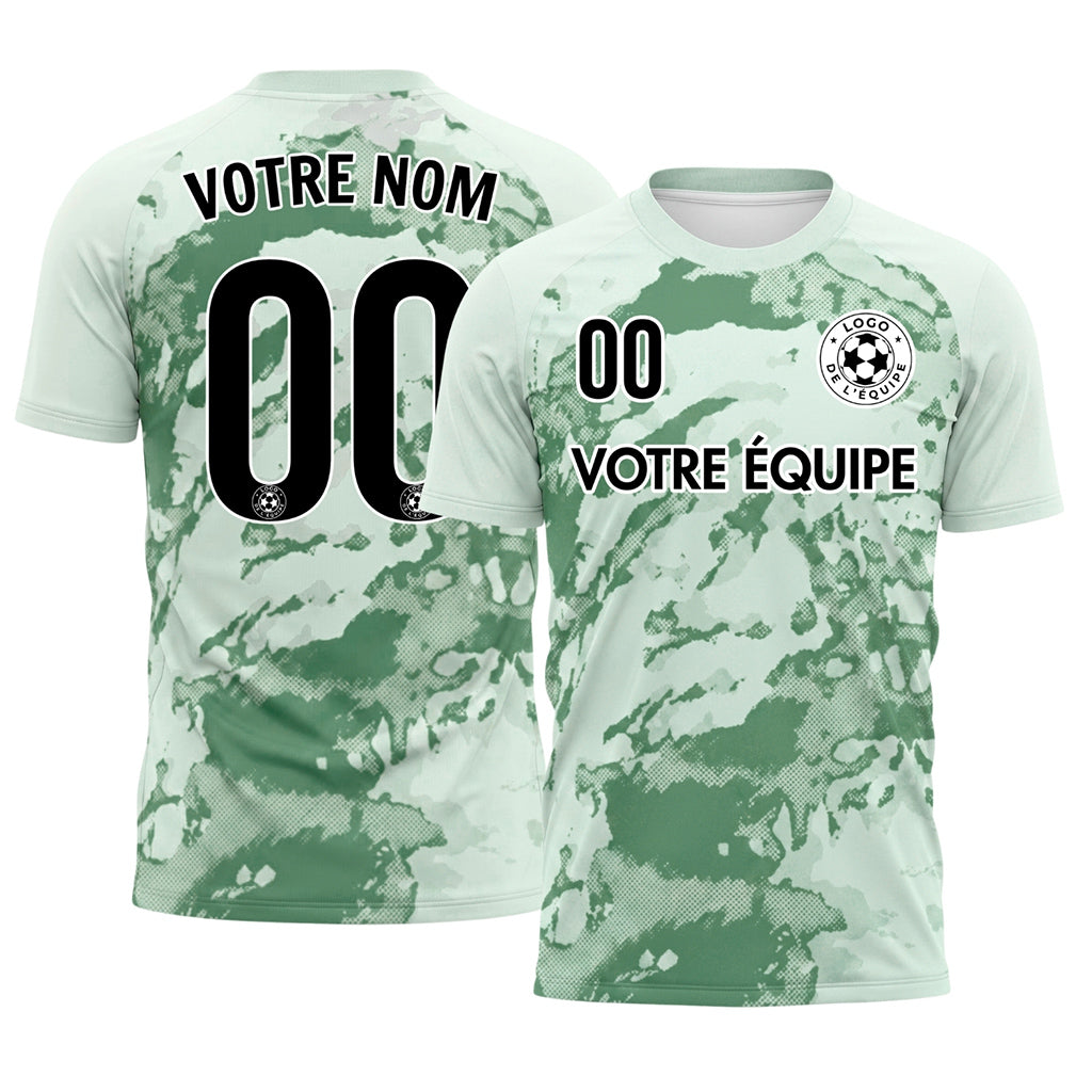 Vert Abstrait Grunge Demi-Teinte Motif Maillot de Football Personnalisé
